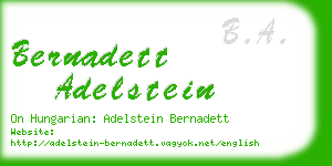 bernadett adelstein business card